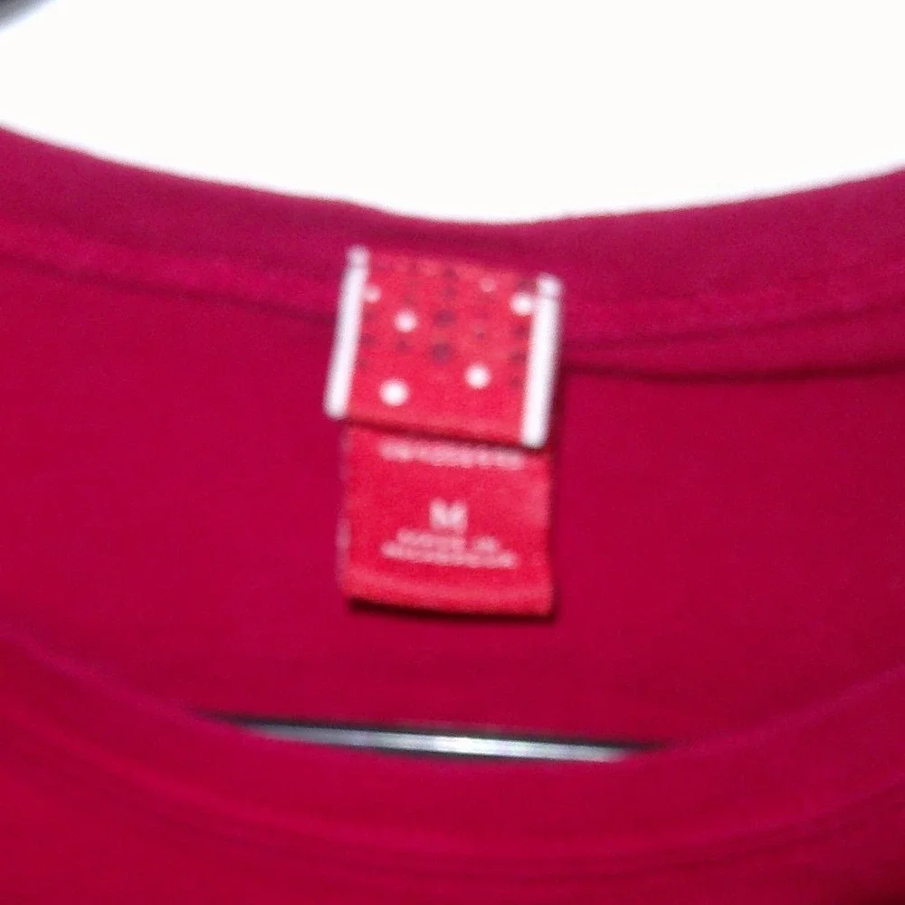 Red Naughty Nice Christmas Rhinestone Holiday T-Shirt‎ Medium